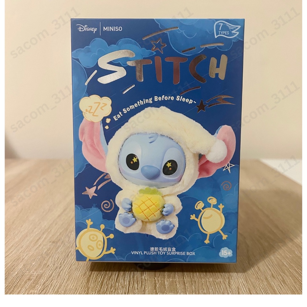 Eat Something Before Sleep Stitch Vinyl Plush Toy Surprise Box MINISO x DISNEY